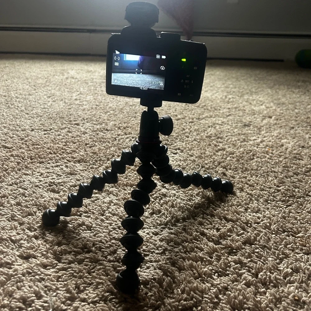 Black Camera with Flexible Tripod
